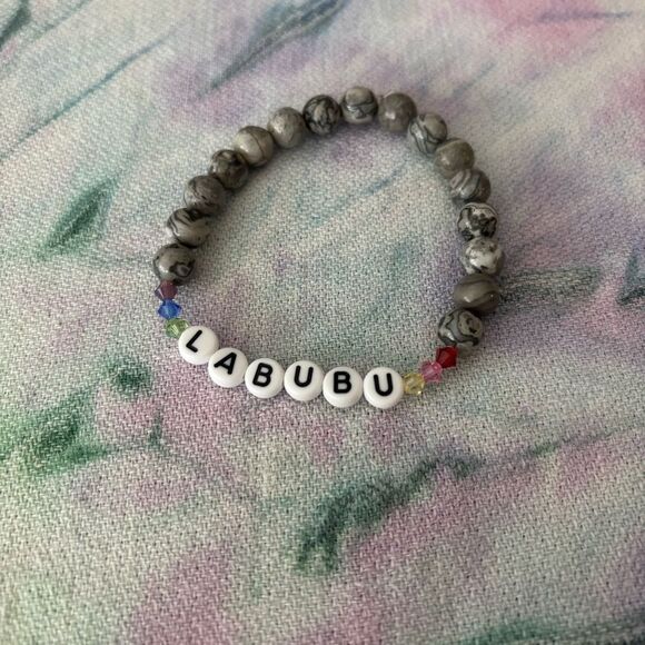 Labubu ID inspired Beaded Bracelet - Multicolor Swarovski crystal beads - Picture 3 of 3